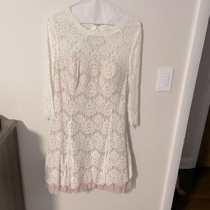 Betsy & Adam lace nude dress
